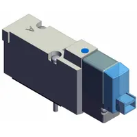 Solenoid Air Control Valve: Five-Way / Two-Position, SYJ5000, Single Solenoid, 24V DC, Plug-In (MPN SYJ5140-5LOU)