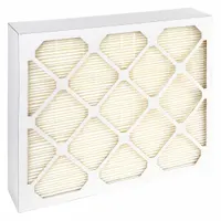 Minipleat Air Filter: 16 in x 25 in x 4 in, Fiberglass, Beverage Board, No Header, MERV 13