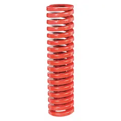 Cylindrical die spring with closed, ground ends. Made of alloy steel. Suitable for use in stamping dies, metal forming tools, and industrial presses requiring controlled force and return action.