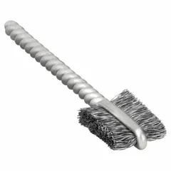 This single-stem brush is designed for cleaning internal threads in carbon steel components. With a 5/16 in diameter and 0.005 in fill diameter, it removes debris, rust, and residue from threaded holes and tubes. Suitable for industrial maintenance, machining, and assembly applications.