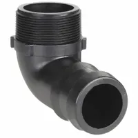 BANJO Barbed Hose Fitting: For 1 1/2 in Hose I.D., Hose Barb x NPT, 1-1/2 in x 1-1/2 in Fitting Size (MPN HB150-90)