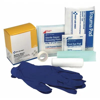 FIRST AID ONLY Wound Dressing Kit: 13 Components, 1 People Served - Partial First Aid Kit Refills