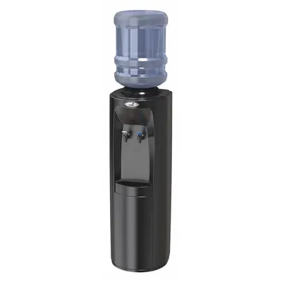 OASIS Bottled Water Dispenser: Freestanding, Top Loading, Cold/Room Temp, Black - Freestanding Bottled Water Dispensers