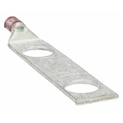 OEM Compression Lug: For 8 AWG, Stranded Wire, 1/2 in Stud Size, Std - Two-Hole Compression Lugs