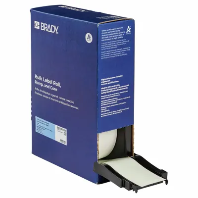 BRADY Continuous Label Stock: 2 in x 75 ft, Polyester, White (Gloss) - Brady Thermal Transfer Continuous Label Rolls