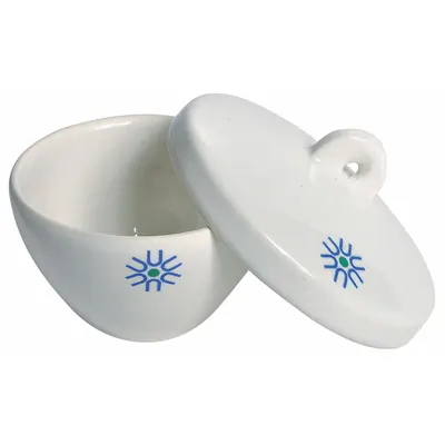UNITED Crucible: 30 mL Capacity - mL, 50 mm Dia, 31 mm Overall Ht, Glazed, Porcelain - Crucibles
