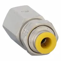 PARKER Push-Fit Adapter Fitting: 10 mm OD x 3/8 in Pipe Size, Push-to-Connect x BSPP, Brass, Silver (MPN 66PLPBH-10M-6G)
