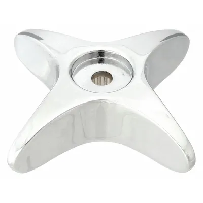 T&S Brass Cross Faucet Handle, Chrome, Hot/Cold, Metal, 002521-45 - Cross Faucet Handles