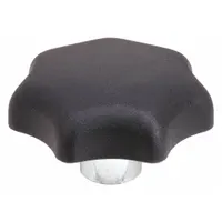 KIPP Hand Knob: 7 Point, Plastic w/ Steel Thread, M6 Thread, 12 mm Thread Lg, 40 mm Dia (MPN K0153.2061)