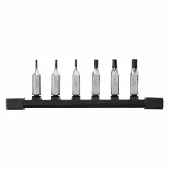 This 25-piece hex bit socket set includes 6 hex bits with tip sizes ranging from 2 mm to 6 mm, featuring a 1/4 in drive size. Suitable for driving hex fasteners in assembly, maintenance, and repair tasks on machinery and equipment.