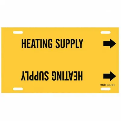 BRADY Heating Supply Strap-On Pipe Marker - Heating Supply Strap-On Pipe Markers