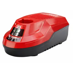 Single-port charger for 4V DC batteries. Charges a 2 Ah battery in one hour from a 120V AC power source. Suitable for maintaining batteries in compact power tools and equipment.