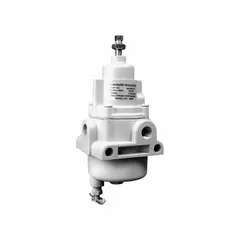 Combines compressed air filtration and pressure regulation in a single unit. Removes particulates down to 40 micron and maintains output pressure from 0 to 120 psi. Features a 1/4 in NPT port, 20 scfm flow capacity, aluminum body with corrosion-resistant epoxy finish, and nitrile seals. Suitable for general industrial pneumatic systems to protect downstream equipment.
