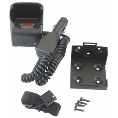 This DC charger is designed for use with MOTOROLA APX series radios. It operates on 12 V DC input and charges a single radio. Suitable for mobile or remote installations where AC power is not available.