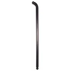 This L-shaped hex key features a 5/32 in SAE tip size and long length, made from alloy steel with a black oxide finish. The 3/8 in handle length provides leverage for driving hex socket screws in assembly, maintenance, and repair tasks.