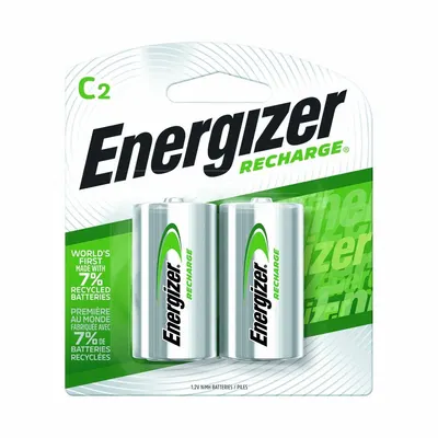 ENERGIZER NH35BP-2 C Nickel-Metal Hydride Rechargeable Battery 1.2V DC 2-Pack