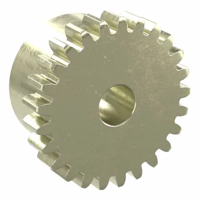 KHK GEARS BSS0.8-25 Metric Spur Gear, Module 0.8, 25 Teeth, 5 mm Bore, Brass - Metric Spur Gears with Standard Hub