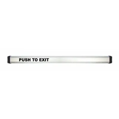SECURITRON Panic Bar: 2 5/8 in Ht, 1 5/8 in Dp, 36 in Wd, ADA Compliant, Gray, Gray – Metal - Push-to-Exit Panic Bars