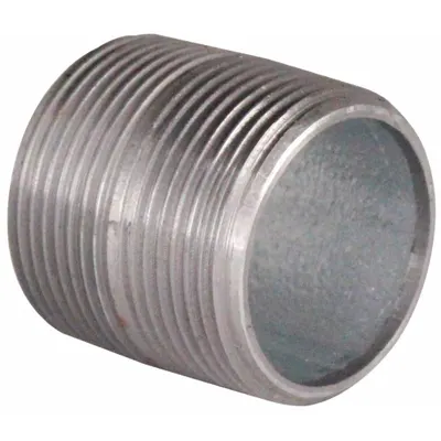 BECK Pipe Nipple: 3/4 in Nominal Pipe Size, 1 3/8 in Lg, Schedule 80, Galvanized Steel - Schedule 80 Threaded on Both Ends Pipe & Nipples