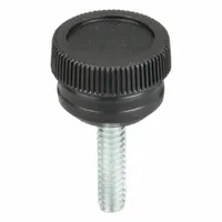 Hand Knob: Knurled, Plastic w/ Steel Thread, #10-24 Thread, 0.75 in Thread Lg, 0.75 in Dia (MPN GN040750K2---21)