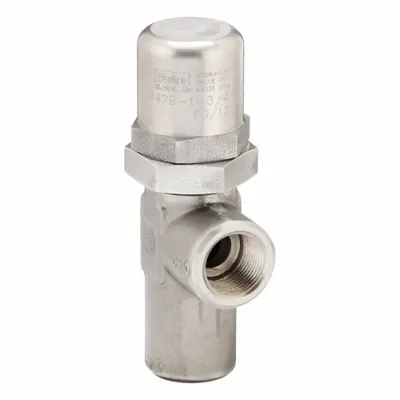 Parker Pressure Control Valve: 15 gpm, 10 psi Max Set, Stainless Steel - Soft-Seat Pressure Control Valves