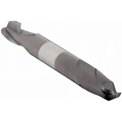 Double-end carbide ball end mill with AlTiN coating, 2 flutes, 11/64" mill diameter, and 2" overall length. Used for contouring, slotting, and profiling in mold, die, and aerospace machining. The double-end design extends tool life, and the AlTiN coating provides heat resistance for ferrous and non-ferrous materials.