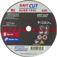 SAIT Abrasive Cut-Off Wheel: Type 1, 3" x 1/16" x 3/8", Aluminum Oxide, 60 Grit, A60T (MPN 23041)