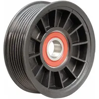 DAYCO Idler Pulley: Idler Pulley, 89054, Serpentine, 7PK Compatible Belt Trade Size, Ribbed, Polymer