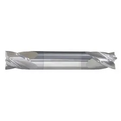 This double-end carbide square end mill features a TiCN coating for enhanced wear resistance. With 4 flutes and a 1/2" mill diameter, it is suited for precision milling of slots, profiles, and cavities in ferrous materials. The 5/8" length of cut provides adequate reach for general-purpose machining operations.