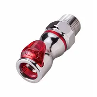 Quick Connection Coupling: Straight, 3/8 in Pipe Size, Warm Red, Quick Disconnect/Threaded, Brass (MPN LQ4D10006RED)