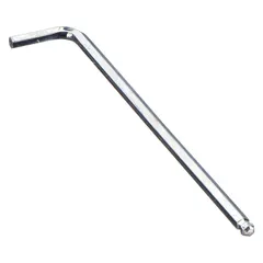 L-shaped hex key with a 10 mm metric tip size, made from alloy steel with a chrome finish. Features a long handle length of 1 35/64 inches. Used for driving hex socket screws and bolts in assembly, maintenance, and repair tasks.