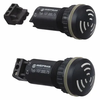 WERMA Buzzer: Buzzer Sound, 0.73 W Watt, 115 to 230V AC, Indoor/Outdoor, 10701060 - Buzzer Alarms