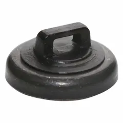 Black magnetic cable tie mount for attaching standard sized cable ties to ferrous metal surfaces. Features a 0.11 in slot height and 0.23 in slot width. Provides a quick, adhesive-free mounting solution for cable management in industrial panels, machinery, and equipment enclosures.