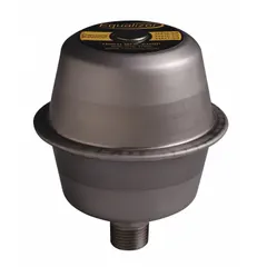 Stainless steel expansion chamber for oilers, designed to accommodate thermal expansion of lubricants and prevent pressure buildup. Overall height 3 3/4 in. Suitable for use in industrial lubrication systems where reliable fluid management is required.