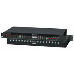 The ALTRONIX HUBWAY16CD is a 16-channel passive UTP hub with integrated power supply, operating on 115V AC input. Housed in a steel enclosure, it centralizes power and signal distribution for UTP devices in structured cabling environments, commonly used in security and access control installations.