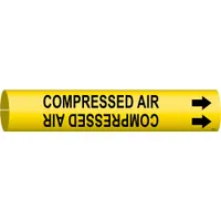 Pipe Marker: Compressed Air, Yellow, Black, Fits 1 1/2 to 2 3/8 in Pipe O.D., 1 Pipe Markers (MPN 4032-B)