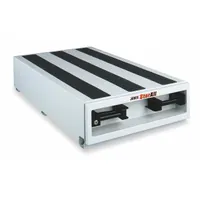 Steel bed-mount storage drawer unit with two drawers, measuring 48 inches deep, 24 inches wide, and 9 inches high. Finished in white. Designed for organizing tools and equipment in service trucks or vans, providing secure and accessible storage for heavy-duty applications