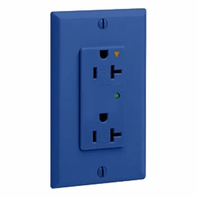 LEVITON Plugs and Receptacles: Duplex, 5-20, Blue, 125V AC, 20 A, 2 Pole / 3 Wire (MPN 5380-IGB) - General Purpose Receptacles