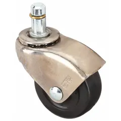 Friction-Ring Stem Caster, Swivel, No Brake, 2 in Wheel Dia., 7/8 in Wheel Wd, Rubber, Black
