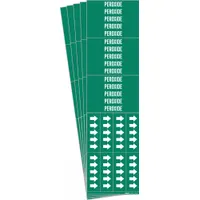 Pipe Marker: Peroxide, Green, White, Fits 3/4 in and Smaller Pipe O.D., 3 Pipe Markers, 5 PK (MPN 7398-3C-PK)