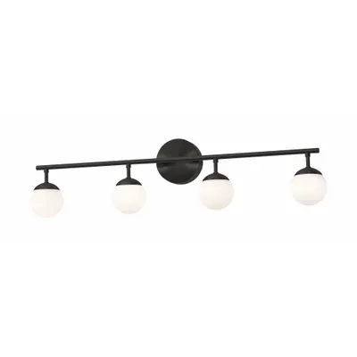 AFX INC. Pearl 4 Light LED Vanity: Black, 1,565 lm_1,800 lm, 3000K, 21 W, 120V AC - Pearl Vanity Lights