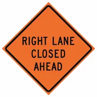 Roll Up Traffic Sign: 48 in x 48 in Nominal Sign Size, Polyester/PVC, 0.015 in, W20-5R MUTCD, Orange (MPN 669-C/48-EMO-RL)