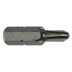 This APEX insert bit features a #2 Phillips (PH2) tip with a hex drive and standard tip style. Made from S2 steel, it is impact rated for use in high-torque fastening applications. Supplied in a 5-pack, it is suitable for driving Phillips #2 fasteners in industrial assembly and maintenance tasks.