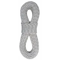 Static kernmantle rope with 11/32 in diameter, polyester construction, and 445 lb working load limit. Designed for industrial rigging, climbing, and rescue applications requiring minimal stretch. Suitable for controlled lifting and positioning tasks.