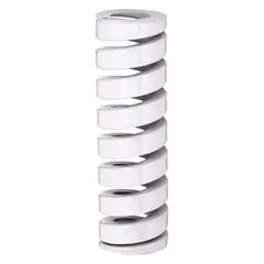 Cylindrical die spring with closed, ground ends. Made of alloy steel. Suitable for use in stamping dies, metal forming, and tooling applications requiring controlled high-force return action under repeated heavy loads.
