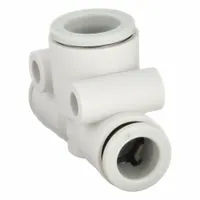 SMC Push-Fit Tee Fitting: 8 mm OD x 8 mm OD x 10 mm OD Size, Polybutylene Terephthalate, White (MPN KQ2T08-10A)