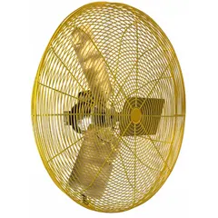 Industrial fan head with 24-inch blade diameter, powered by a 1/2 hp motor operating on 115V AC single-phase. Two-speed control and non-oscillating design direct airflow for spot cooling and ventilation in workshops, warehouses, and manufacturing areas.