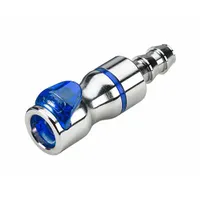 Quick Connection Coupling: Straight, 3/8 in ID Size, Cool Blue, Barbed/Quick Disconnect, Brass (MPN LQ4D17006LBLU)