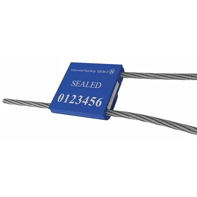 UNIVERSEAL Cable Seals: Blue, Steel, 12 in Cable Lg, 3/32 in Cable Dia, Sequential - Adjustable-Length Cable Seals