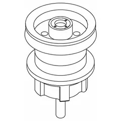 Plastic piston part for urinal flush valves. Controls water flow during flush cycle. Suitable for use in commercial and institutional restroom urinals.